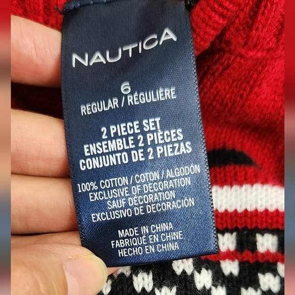 Nautica (Sz 6) Boys Red Half Zip Pullover Sweater. EUC - Picture 4 of 4